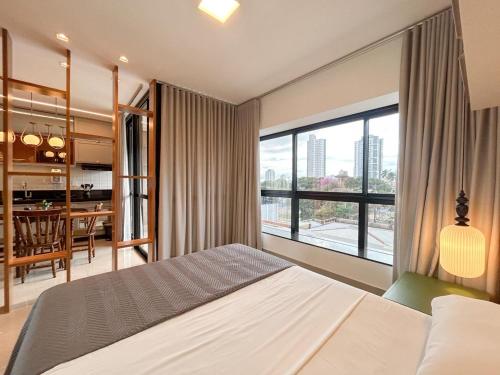 Ένα ή περισσότερα κρεβάτια σε δωμάτιο στο Studio Cristal