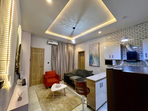 Kuchyň nebo kuchyňský kout v ubytování Sage Apartment