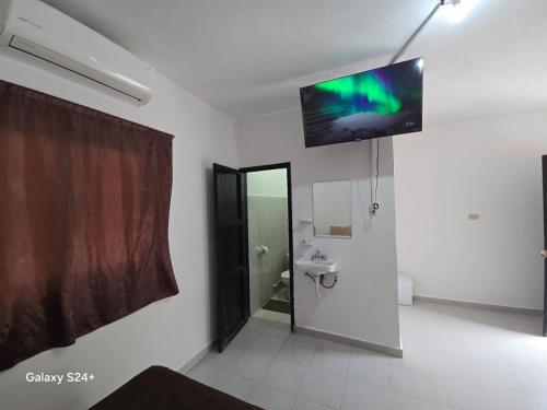 Koupelna v ubytování Hotel Maná Calakmul