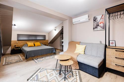 Χώρος καθιστικού στο Вила Тих кът