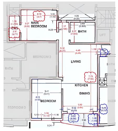 a floor plan of a house at Cheerful holiday two bedrooms flat with BBQ in Msida
