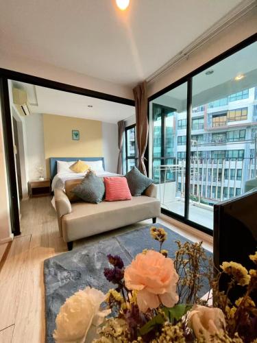 Posezení v ubytování 中央公寓 1bedroom 02Twin bedroom04 Condominium