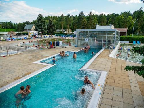 a group of people in a swimming pool at Penzion Toliar in Vrbov