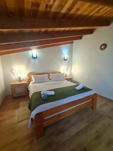 a bedroom with a large bed in a room at Nido Del Bosque in Pucón