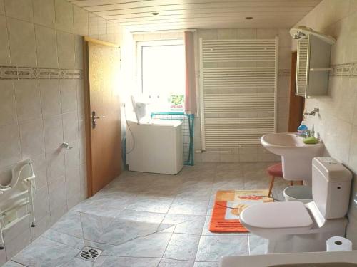 Koupelna v ubytování Ferienhaus in Bärenstein bei grünen Hügeln