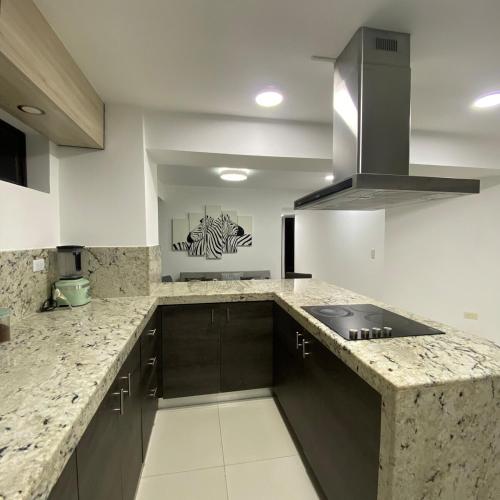Luxurious Apartment with Viewにあるキッチンまたは簡易キッチン