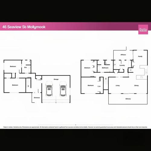 a diagram of a floor plan of a house at Vue Sur La Mer in Mollymook