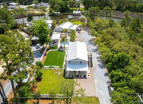 an aerial view of a row of mobile homes at The Retreat at Santa Rosa Beach Bungalow C in Destin