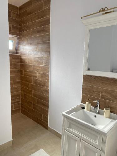 a bathroom with a sink and a shower at Studio Felix Relax MAO 13&14 in Baile Felix