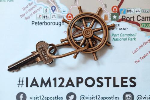 a map with a bunch of keys on it at Anchors Port Campbell in Port Campbell