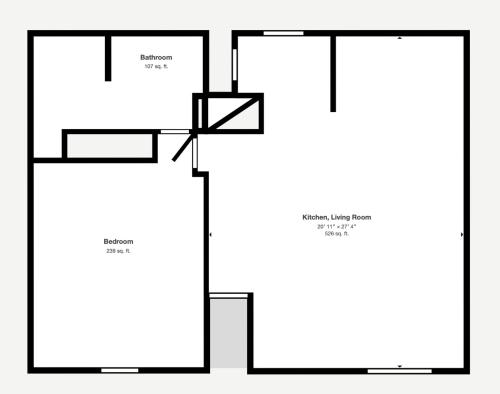 a black and white floor plan of a house at Beautiful Waterviews, Pet-friendly, Close To Town in Eastsound