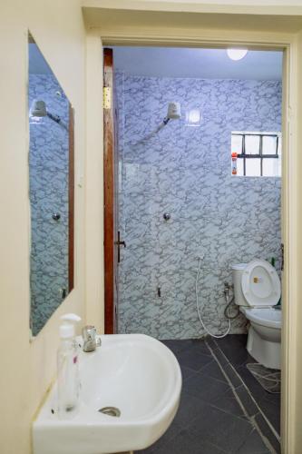 a bathroom with a sink and a toilet at Great Hornbill Holiday Home in Thika