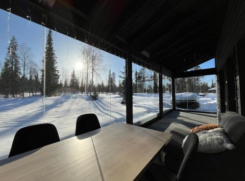 Modern house ski-in-out trong mùa đông