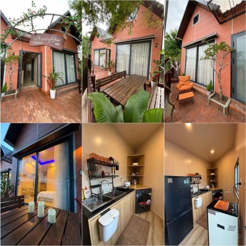 a collage of four pictures of a house at Hoàng Gia Villa in Phan Rang