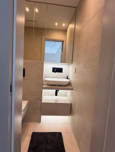 a bathroom with a sink and a mirror at Villa Naléj in Mostar