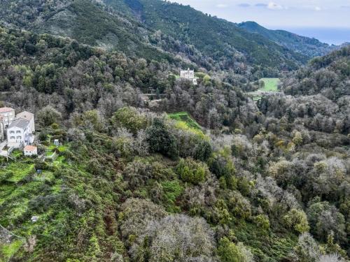 an aerial view of a house on a hill with trees at Holiday Home Casa Santa Reparata by Interhome in Santa-Reparata-di-Moriani