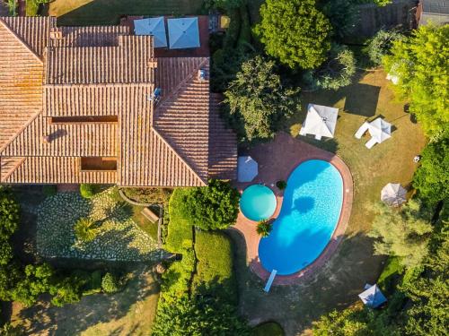an overhead view of a house with a swimming pool at Holiday Home Villa Silvana by Interhome in Marcialla