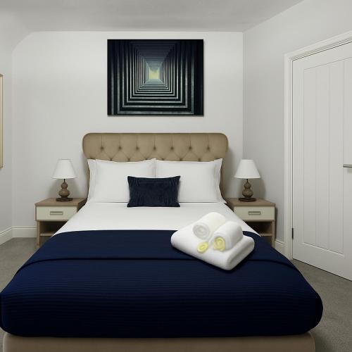 Postel nebo postele na pokoji v ubytování 2 double bedrooms house, 42 Shrewsbury Road,Manchester