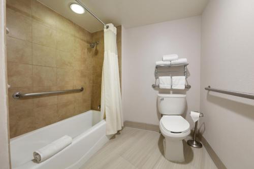 a bathroom with a toilet and a shower at Hotel Angeleno in Los Angeles