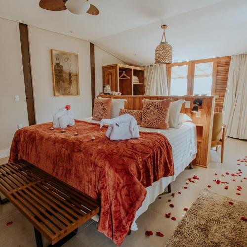 Katil atau katil-katil dalam bilik di Hotel Pousada Shangri-la