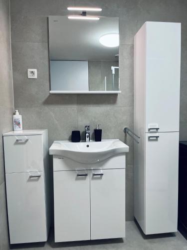 Kuchyň nebo kuchyňský kout v ubytování Vitan Apartment