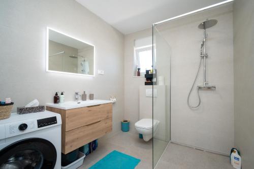 Koupelna v ubytování Family-friendly apartments with swimming pool Vir - Lozice, Vir - 24328