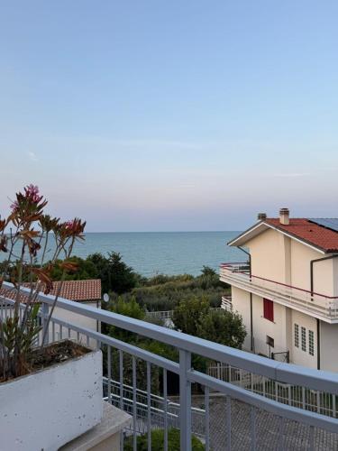 a view of the ocean from the balcony of a house at House with a terrace overlooking the sea in Marina San Vito