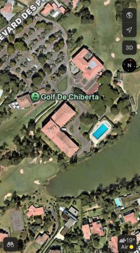 a map of a city with a house and water at Studio Design Chic à Chiberta - plage & green in Anglet