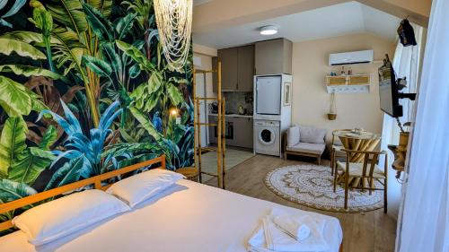 Katil atau katil-katil dalam bilik di 2 Stylish Studios - 100m from Smokinya Kavatsi Beach by Flat Mаnager