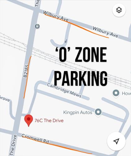 a map with the words zone parking at The Coal Vaults in Brighton & Hove