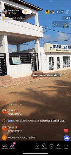 a screenshot of a website with a building at Bleu Marin Résidence hôtelière in Hila-Kondji