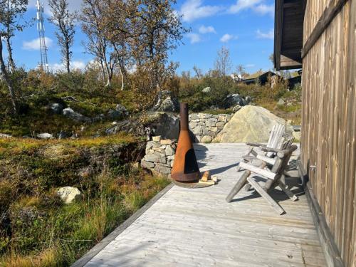 Κήπος έξω από το Spacious, exclusive and modern cabin in Geilo