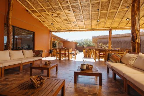 Χώρος καθιστικού στο Peumayen Atacama cabaña&Hostal