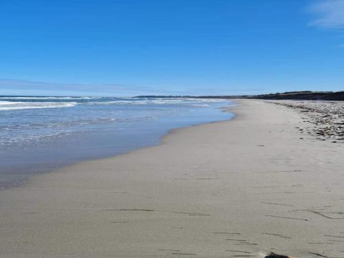 a sandy beach with the ocean in the background at Seaside Serenity in LumsAYs-By Traum in Ebbeløkke
