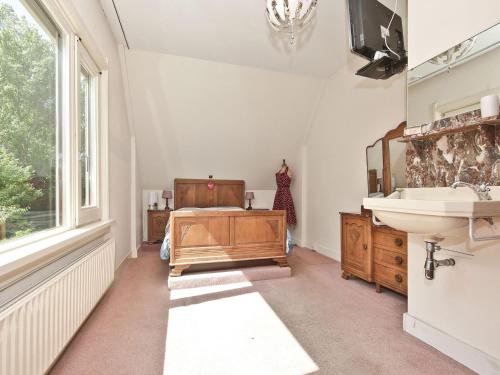 a bathroom with a sink and a mirror at Characteristic country house with wellness in Lijnden