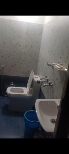 a bathroom with a toilet and a sink at Sivahari Homestay in Trivandrum