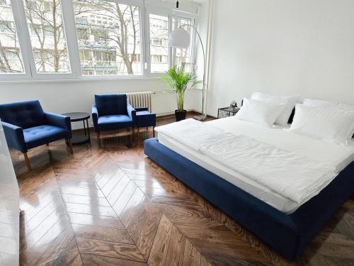 Postel nebo postele na pokoji v ubytování High White apartments 2 NEW