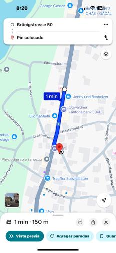 a screenshot of a google map with a red spot at Bijou Lungern N 1 in Lungern