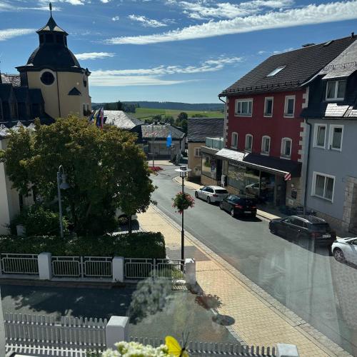 a view of a street in a small town at Ferienwohnung Tasias in Bad Steben