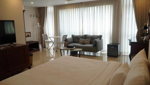 TV a/nebo společenská místnost v ubytování The Star Hotel 2