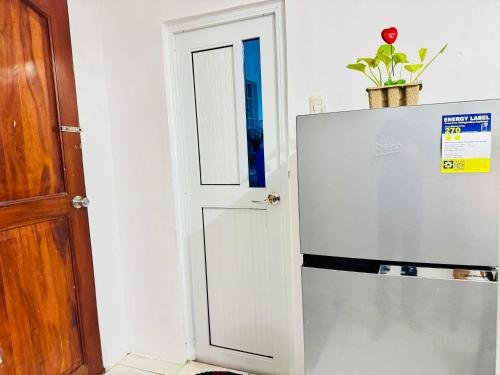 a door with a plant on top of a refrigerator at 2BR Apartment in Candon City 