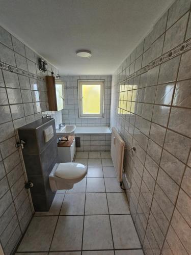 Koupelna v ubytování Monteurlodge Donaublick