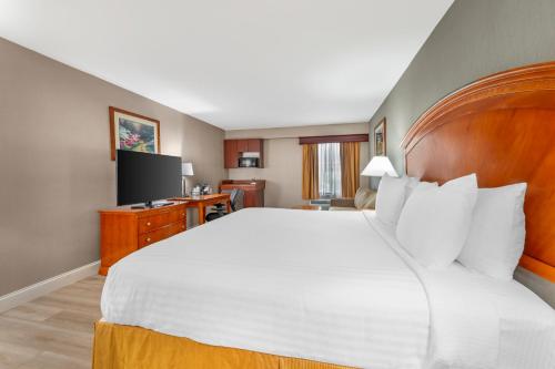 a hotel room with a large bed and a television at Best Western Manassas in Manassas