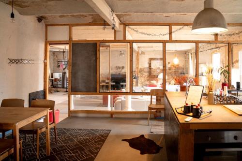 Χώρος καθιστικού στο FarmhouseLoft mit Whirlpool & Kamin