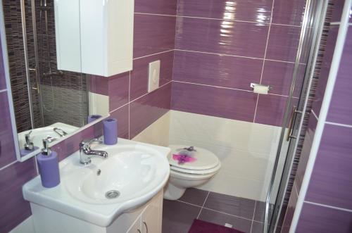 a bathroom with a sink and a toilet at Apartment Igor in Baška
