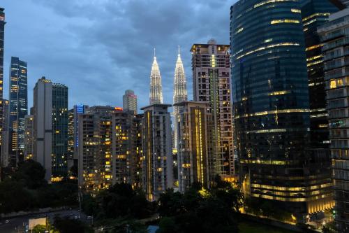 Nespecifikovaný výhled na destinaci Kuala Lumpur nebo výhled na město při pohledu z apartmánu