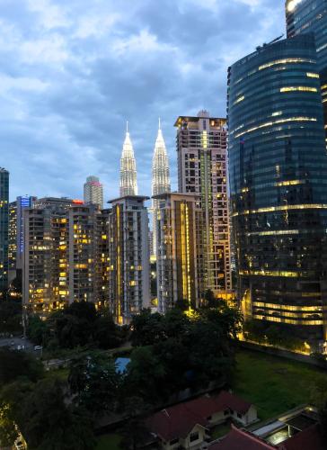 Nespecifikovaný výhled na destinaci Kuala Lumpur nebo výhled na město při pohledu z apartmánu