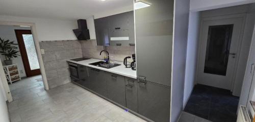 a kitchen with a sink and a counter top at Feriendomizil zwischen Baden-Baden - Offenburg in Ottenhöfen