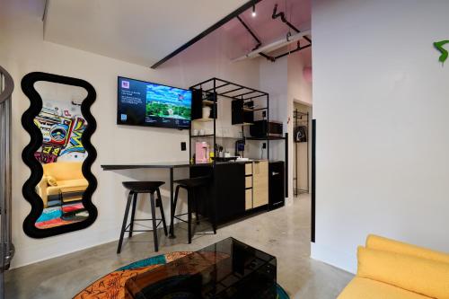 Kuchyň nebo kuchyňský kout v ubytování BIG little Hotel
