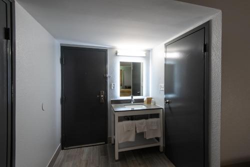 un bagno con lavandino e specchio di Regency Inn & Suites a Nashville